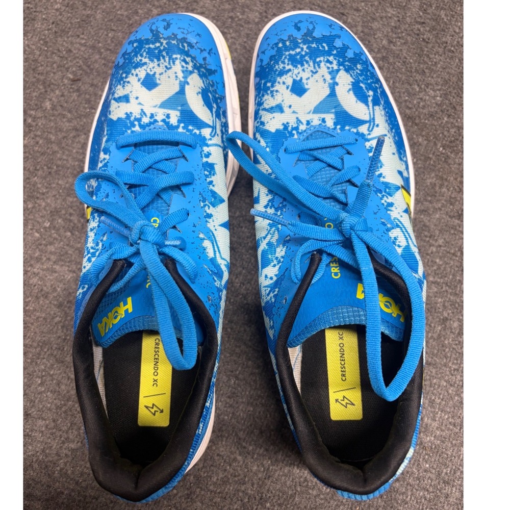 Hoka Crescendo XC Blue Yellow Cross Country Racing Spikes Mens 9 Womens 10.5 - Picture 4 of 8